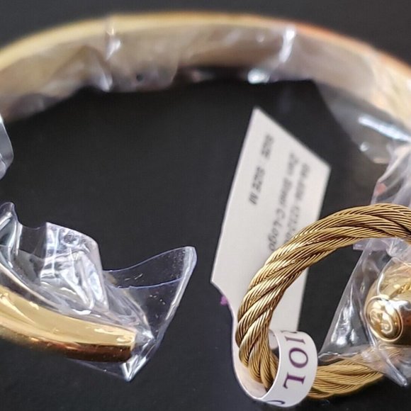 $200 MSRP| Charriol 04-404-1232-0CM Infinity Zen Steel Bangle Yellow Gold PVD(M) - Picture 5 of 6